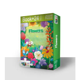 Buy Flowers - Jigsaw Puzzle (24 Piece + Fun Fact book Inside) from Advit toys