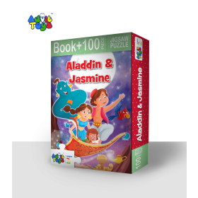Aladdin & Jasmine Jigsaw Puzzle - (100 Piece + 34 Page Book)